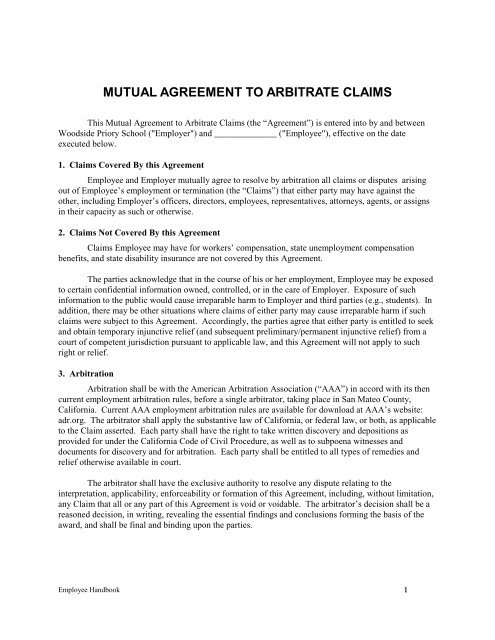mutual arbitration agreement meaning